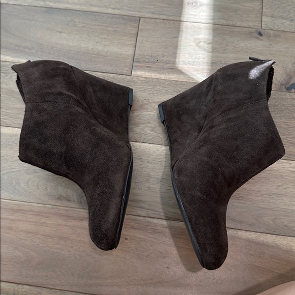 Naturalizer Ella Dark Brown taupe Wedge heel booties Shoes - Picture 7 of 10